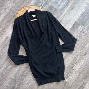 Demylee‎ black 100% cashmere wrap sweater women’s size M
